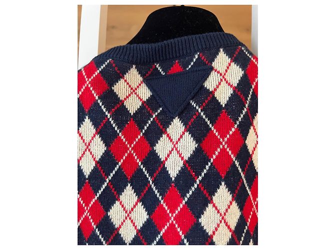 Prada Baumwoll-Cardigan mit Rautenmuster - Ansicht 6