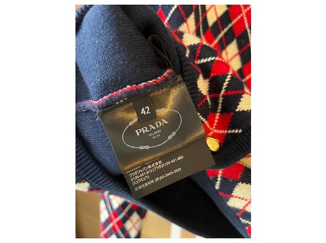 Prada Baumwoll-Cardigan mit Rautenmuster - Ansicht 7
