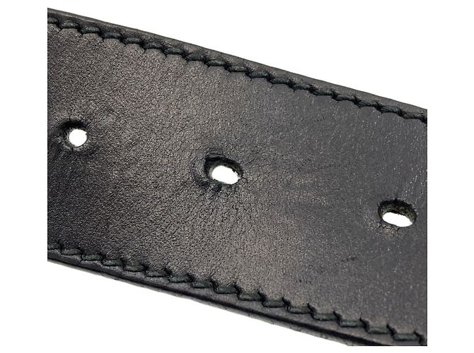 Gucci 114984 Interlocking G Black Leather Belt - view 10