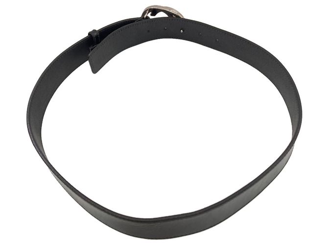 Gucci 114984 Interlocking G Black Leather Belt - view 3