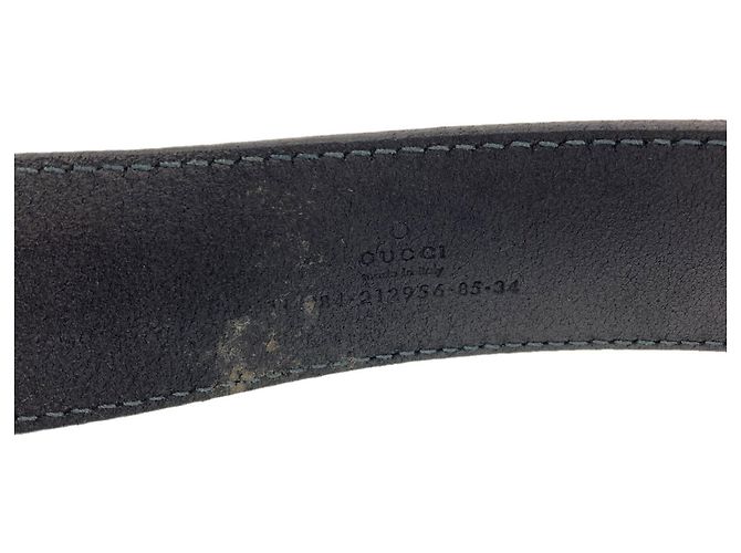 Gucci 114984 Interlocking G Black Leather Belt - view 5