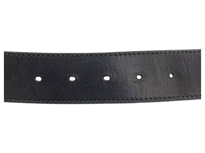 Gucci 114984 Interlocking G Black Leather Belt - view 6