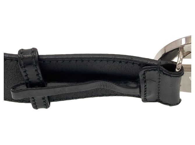 Gucci 114984 Interlocking G Black Leather Belt - view 7