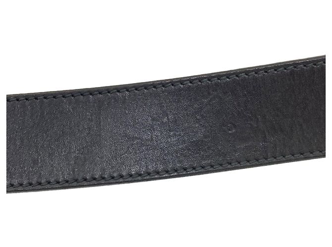 Gucci 114984 Interlocking G Black Leather Belt - view 9