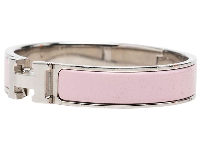Hermès Clic H Armband PM schmal, rosa Emaille - Ansicht 2