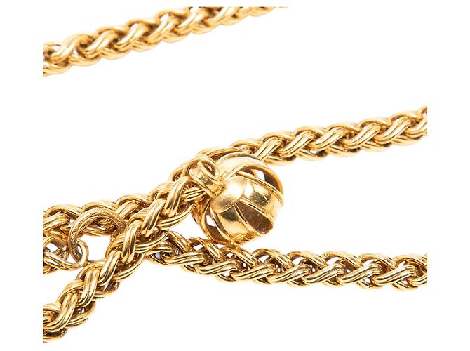 Chanel Gold CC Gold-plattierter Kettengürtel mit Anhängern - Ansicht 3