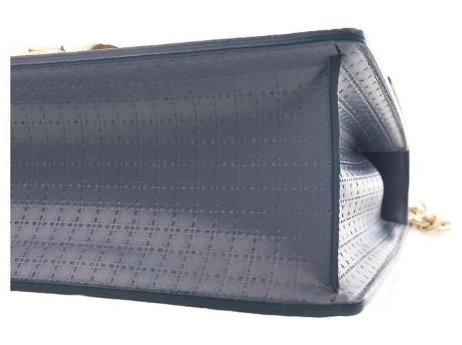 Dior Blue Calfskin Microcannage 30 Montaigne Chain Flap - vista 10