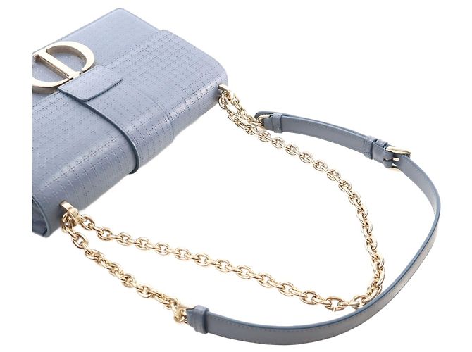 Dior Blue Calfskin Microcannage 30 Montaigne Chain Flap - vista 14