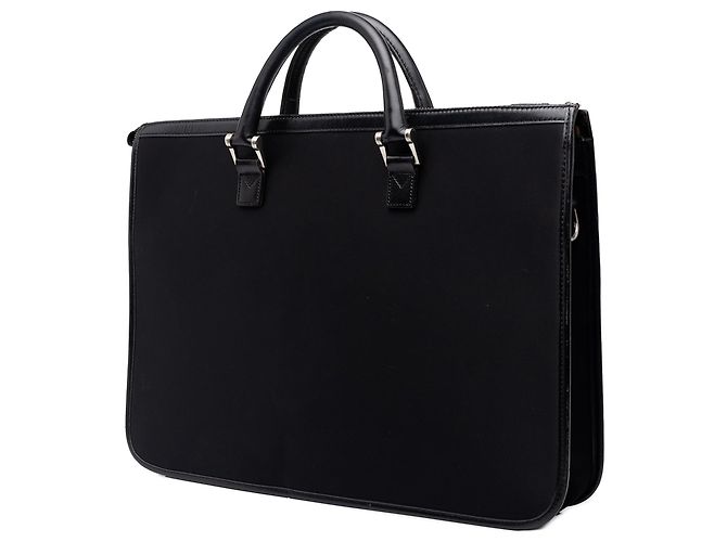 Borsa business Burberry in nylon nero - vista 2