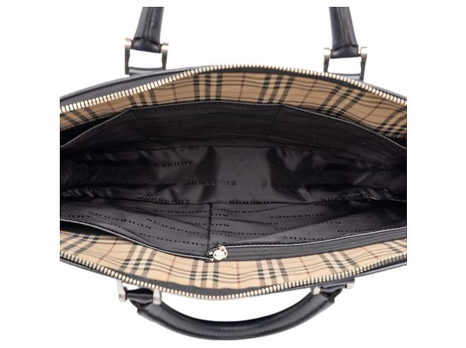 Borsa business Burberry in nylon nero - vista 4