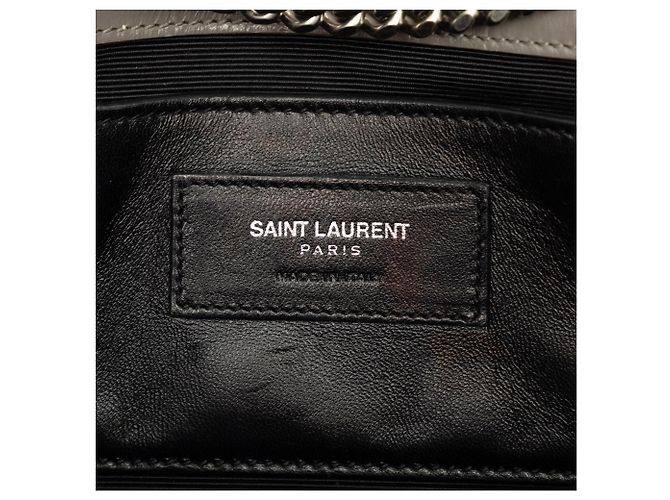 Autre Marque Saint Laurent Gray Medium Croc Embossed Leather Monogram Kate Tassel Crossbody - vista 5