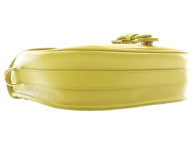 Borsa a tracolla Bobby Dior Medium in pelle di vitello gialla - vista 15