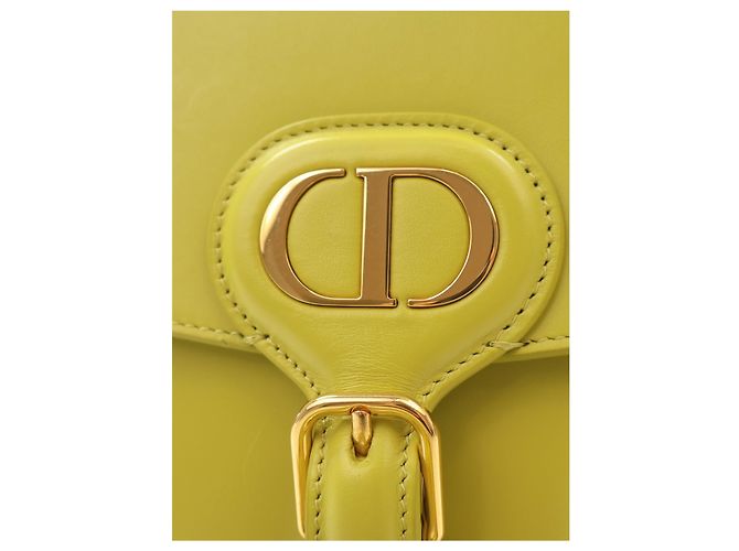 Borsa a tracolla Bobby Dior Medium in pelle di vitello gialla - vista 5