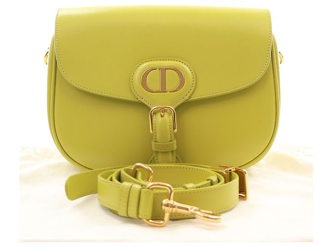 Borsa a tracolla Bobby Dior Medium in pelle di vitello gialla - vista 6