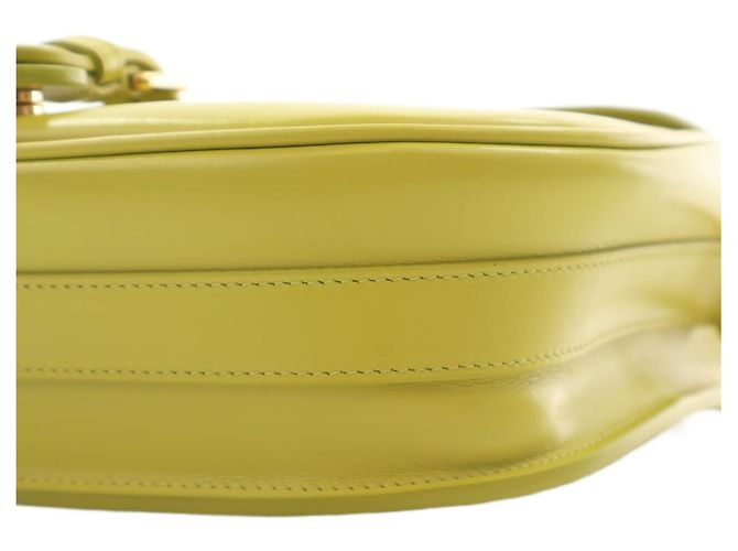 Borsa a tracolla Bobby Dior Medium in pelle di vitello gialla - vista 9