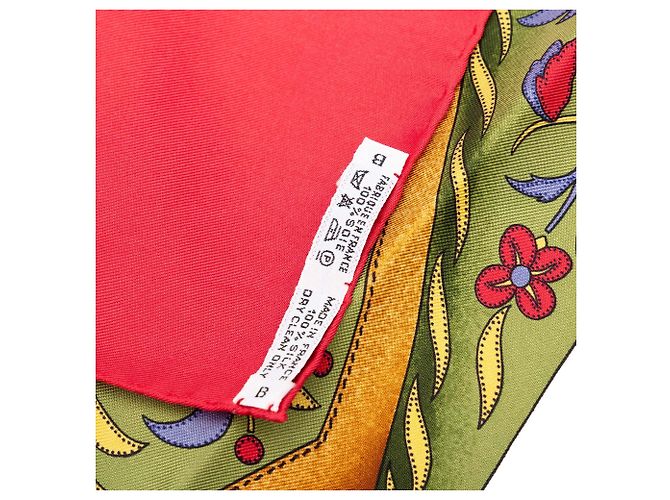 Foulard in seta Hermès Red Festival 90 - vista 4