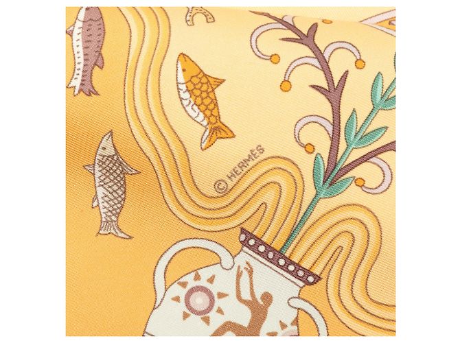 Foulard di seta Hermès Yellow Escales Mediterraneennes 90 - vista 3