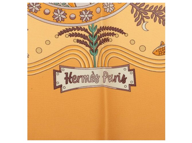 Foulard di seta Hermès Yellow Escales Mediterraneennes 90 - vista 4