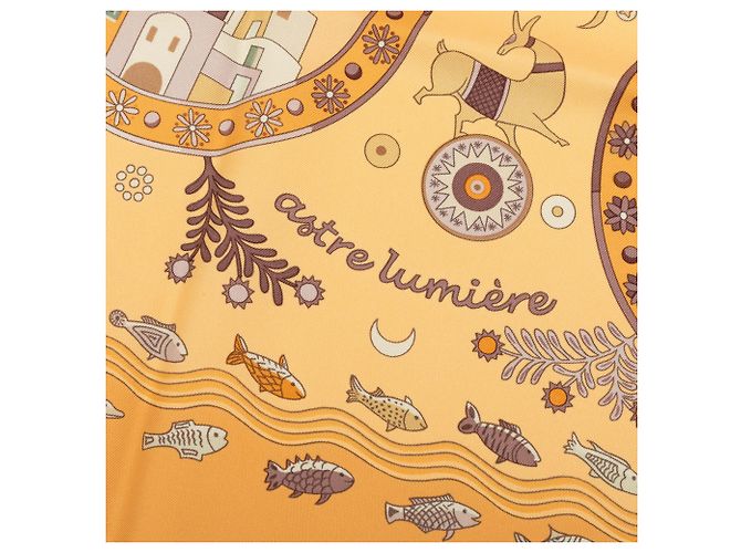 Foulard di seta Hermès Yellow Escales Mediterraneennes 90 - vista 5