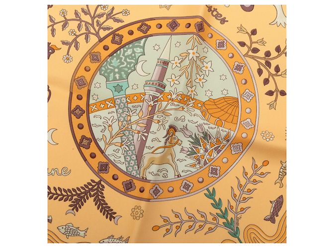 Foulard di seta Hermès Yellow Escales Mediterraneennes 90 - vista 6