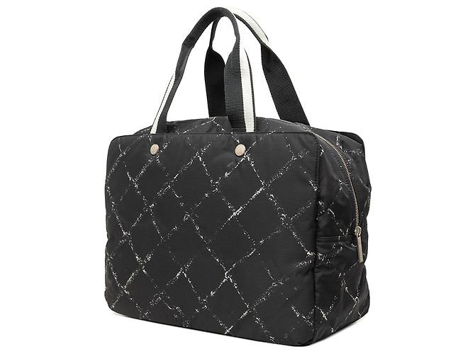 Borsa Chanel Black Old Travel Line Nylon - vista 2