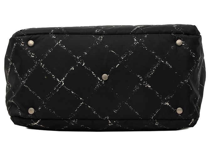 Borsa Chanel Black Old Travel Line Nylon - vista 3