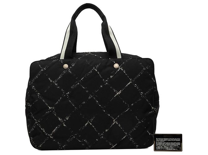 Borsa Chanel Black Old Travel Line Nylon - vista 9