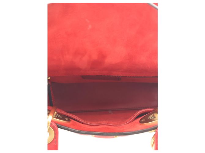 Dior Mini Lady Dior Supple in pelle d'agnello Cannage rossa borchiata - vista 4