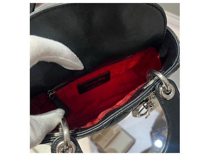 Borsa Dior Lady Dior in pelle nera - vista 7