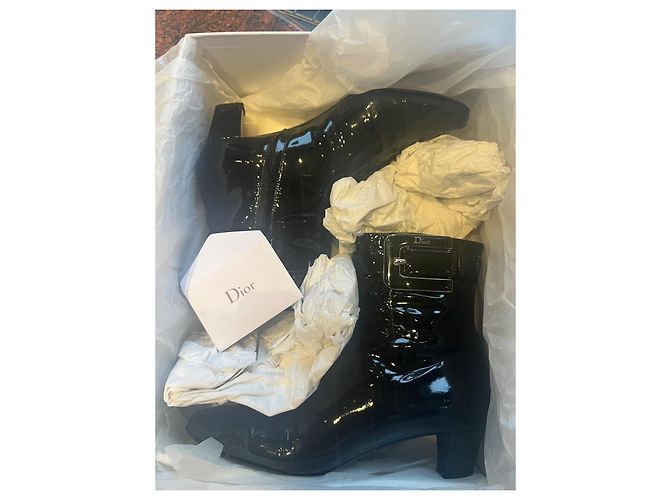 Dior Botines de Cuero Charol Negro - vista 2