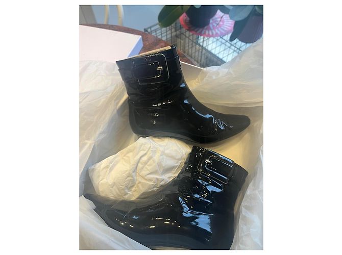 Dior Botines de Cuero Charol Negro - vista 3