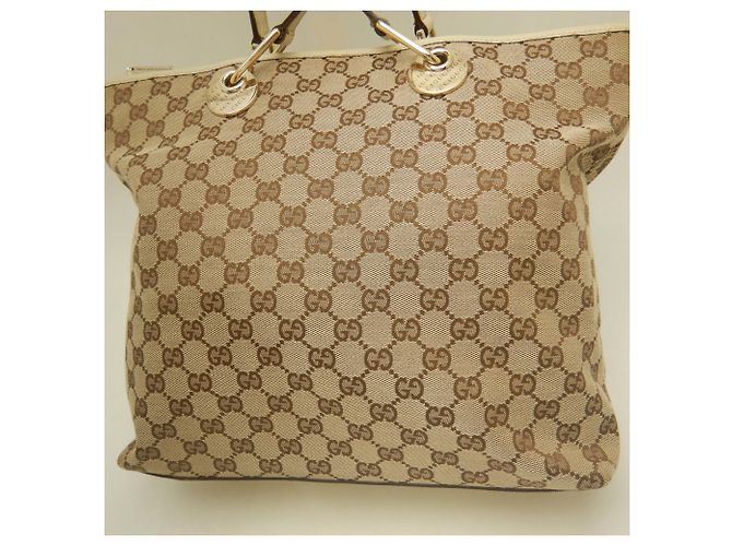 Borsa Tote Gucci GG Canvas Beige - vista 12