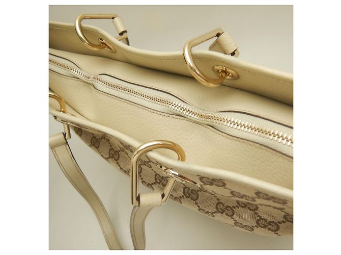 Borsa Tote Gucci GG Canvas Beige - vista 13