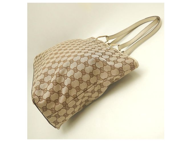 Borsa Tote Gucci GG Canvas Beige - vista 3