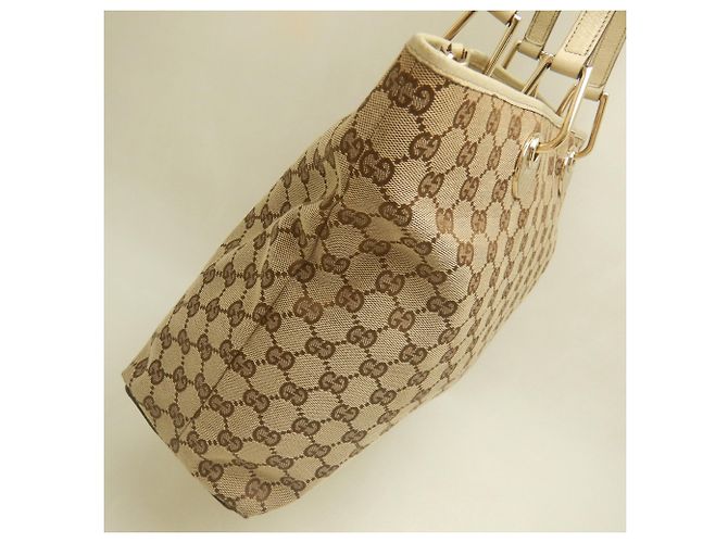 Borsa Tote Gucci GG Canvas Beige - vista 7