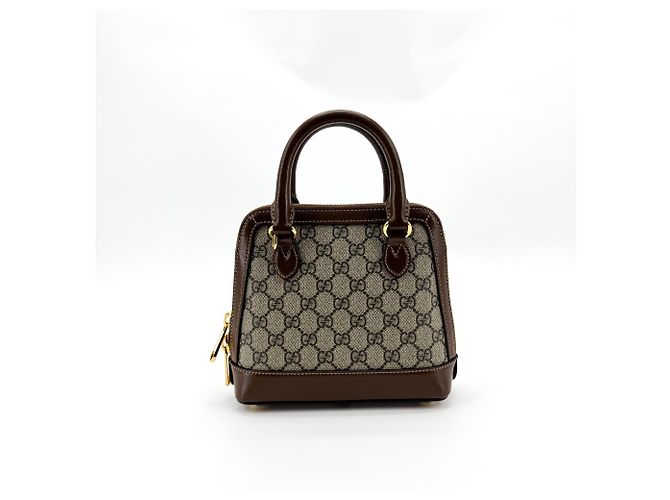 Gucci Horsebit 1955 Top Handle GG Coated Canvas with Leather Mini - vista 2