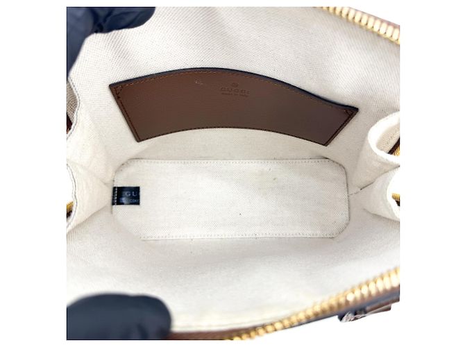 Gucci Horsebit 1955 Top Handle GG Coated Canvas with Leather Mini - vista 5