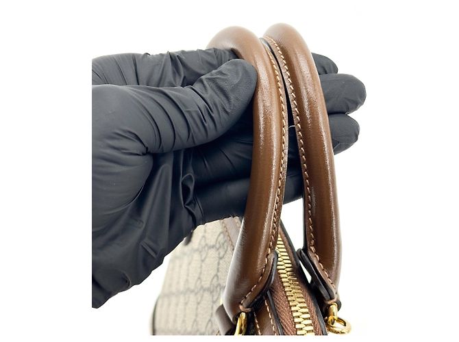 Gucci Horsebit 1955 Top Handle GG Coated Canvas with Leather Mini - vista 7
