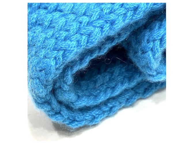 Hermès Sciarpa Infinity Hermes in cashmere blu - vista 9
