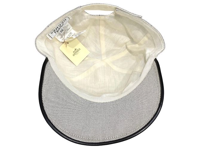 Hermès Cappellino Hermes Gray H ricamato - vista 3