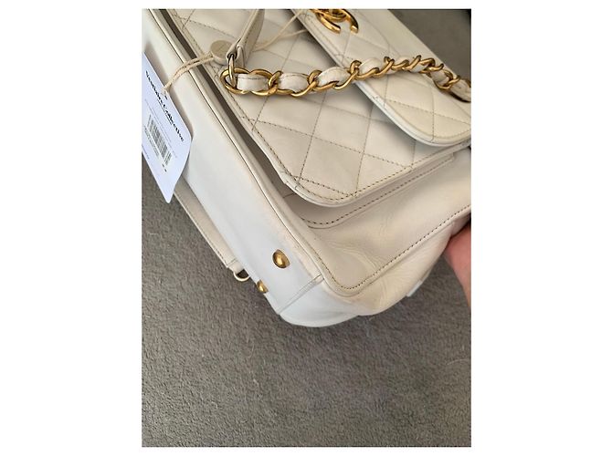 Borsa a mano Chanel in pelle bianca matelassé - vista 10
