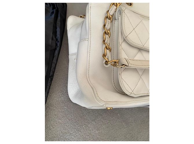 Borsa a mano Chanel in pelle bianca matelassé - vista 11