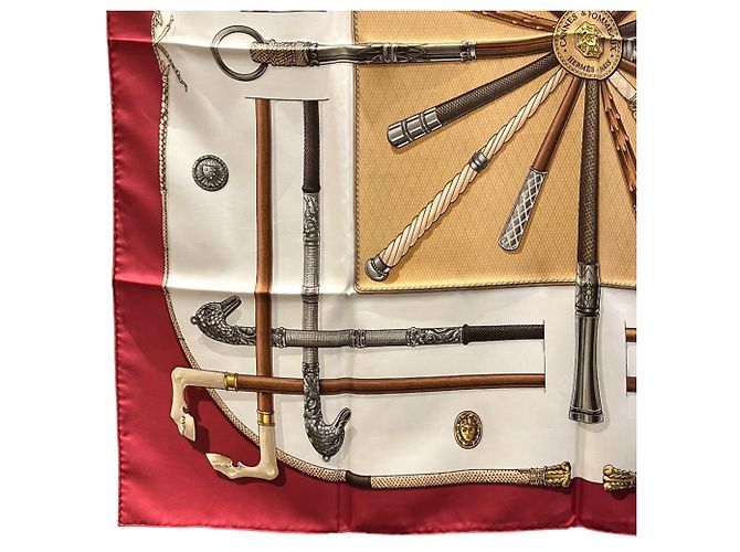 Hermès Foulard Hermes Carré 90 con design a bastoni e canne - vista 5
