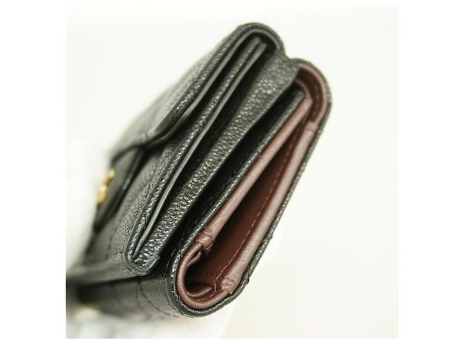 Cartera tri-fold Chanel Matelassé en piel de becerro granulada negra - vista 5