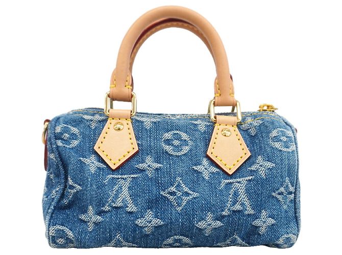 Borsa a mano Louis Vuitton Monogram Denim Nano Speedy - vista 9