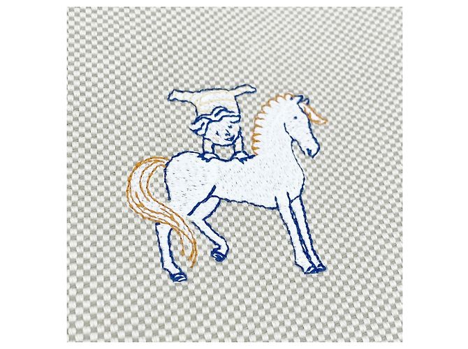 Hermès Hermes Cabriole Toile H Wickeltasche in Navy - Ansicht 8