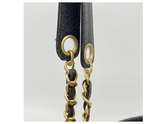 Borsa a tracolla Chanel in vitello martellato nero - vista 10