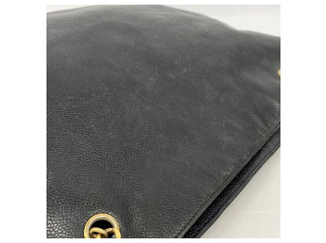 Borsa a tracolla Chanel in vitello martellato nero - vista 11
