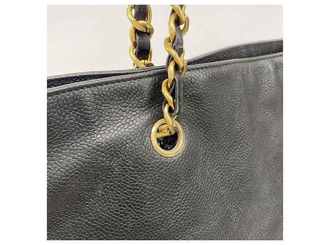 Borsa a tracolla Chanel in vitello martellato nero - vista 9