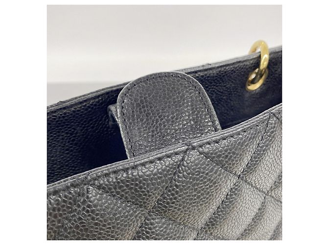 Borsa Tote Chanel in pelle di vitello granulata nera - vista 12
